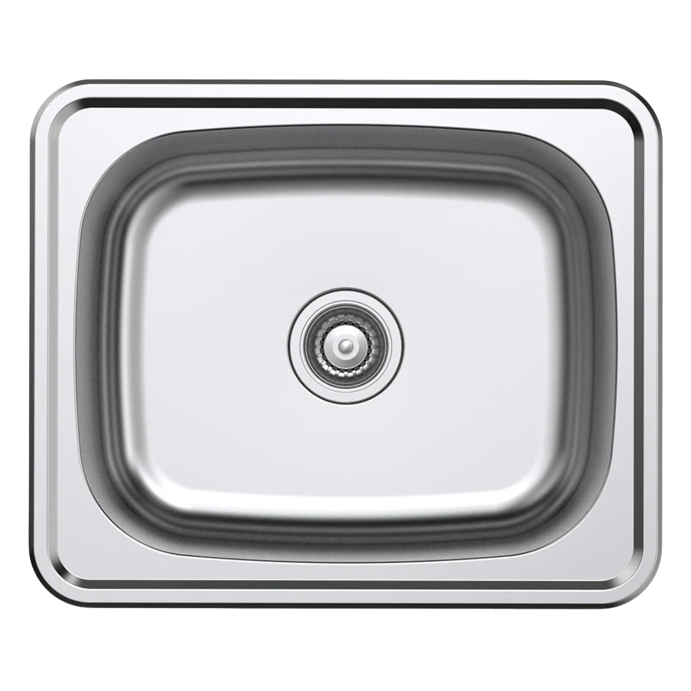 Argent Format 610mm Laundry Sink Sidewall Bypass Right Hand 1 Tap Hole Stainless Steel - Image 3