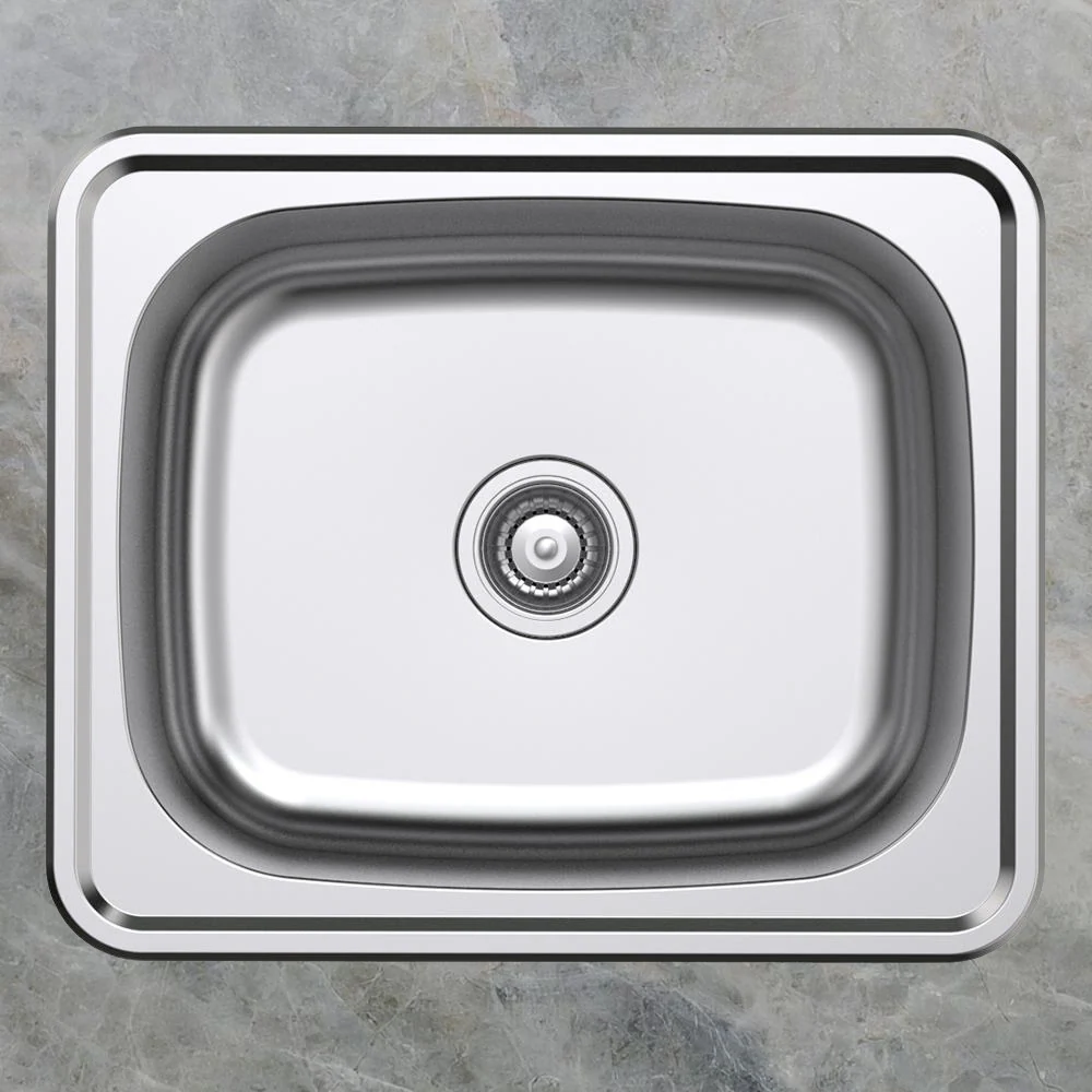 Argent Format 610mm Laundry Sink Suds Rinse Bypass 2 Tap Holes Stainless Steel - Image 2