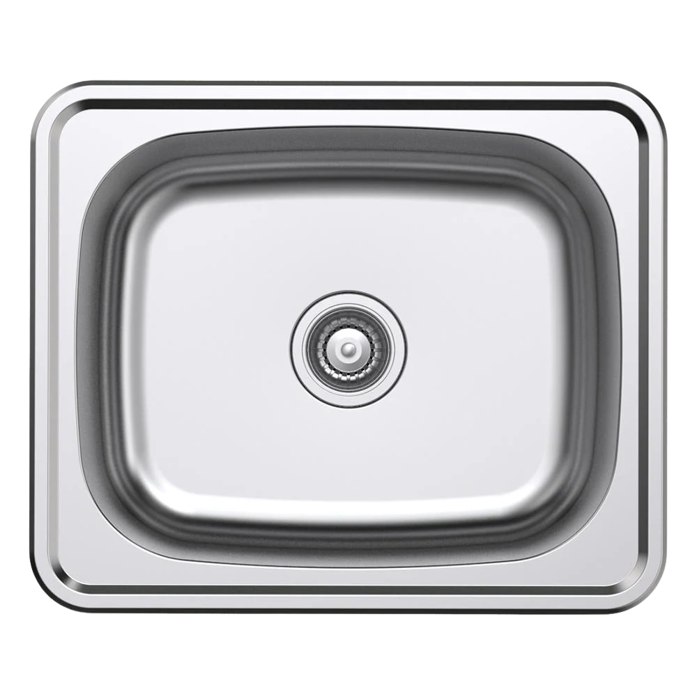 Argent Format 610mm Laundry Sink Suds Rinse Bypass 2 Tap Holes Stainless Steel - Image 3