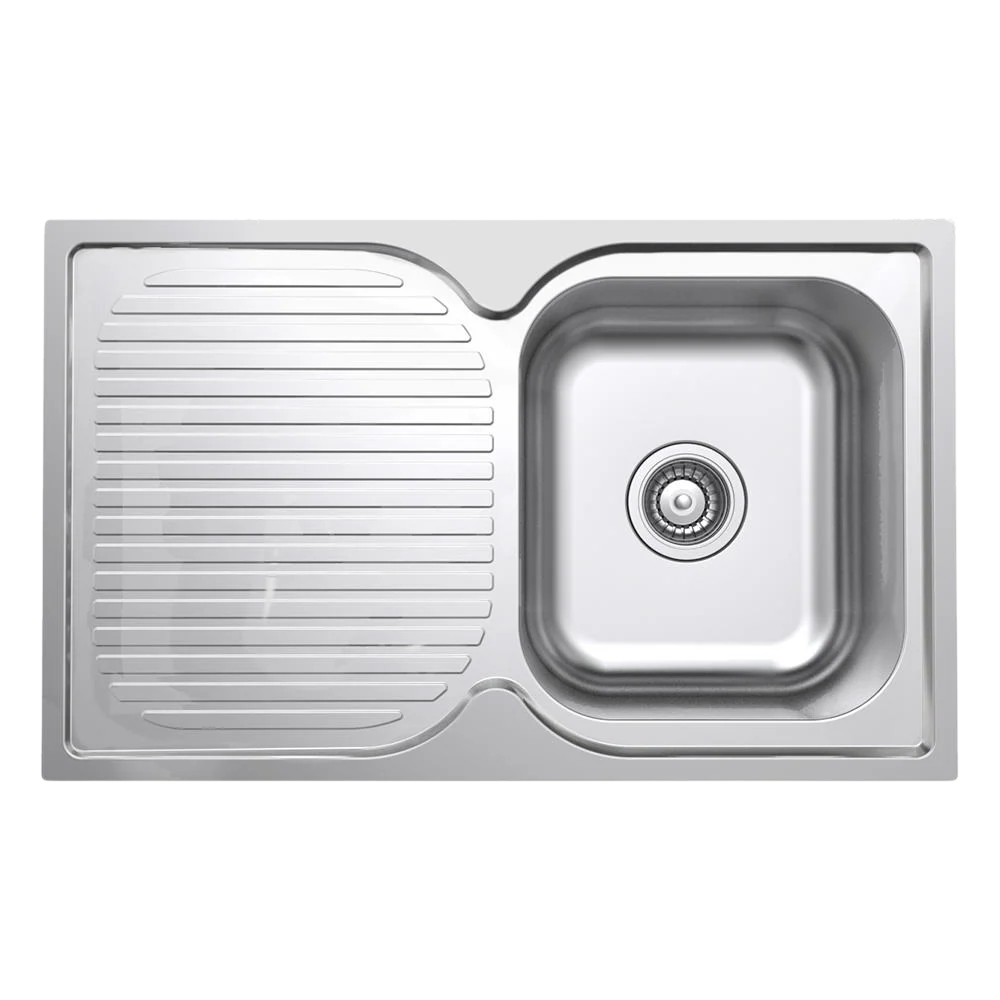 Argent Format 780mm Sink with Left Hand Drainboard 1 Tap Hole Stainless Steel - Image 3