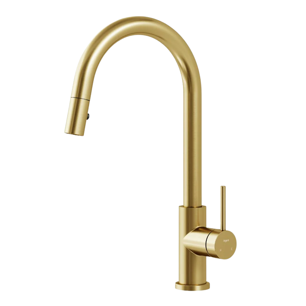Argent Grace 2.0 Kitchen Mixer Pull Out Spray Brushed Gold Lead Free - Image 3