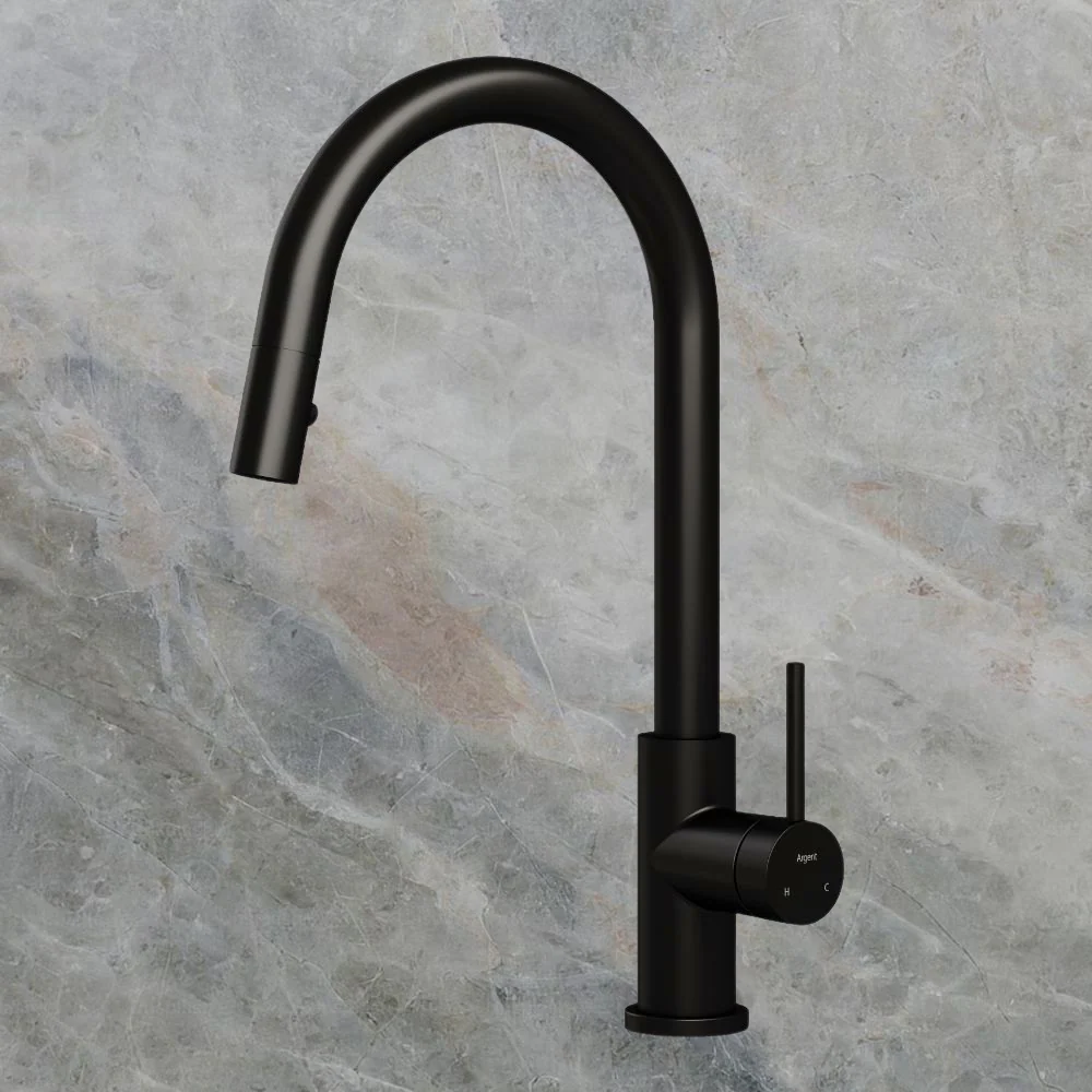 Argent Grace 2.0 Kitchen Mixer Pull Out Spray Matte Black Lead Free - Image 2