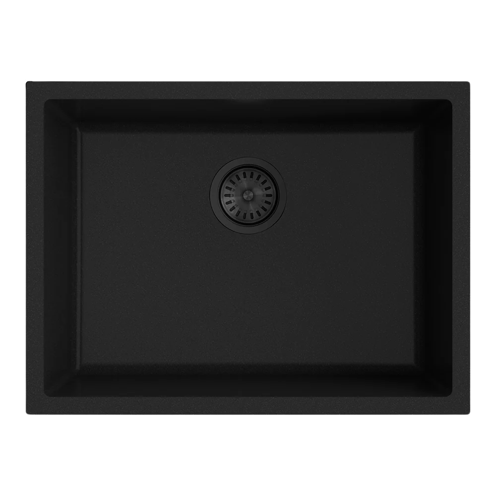 Argent Grace 610mm Single Bowl Granite Sink Matte Black