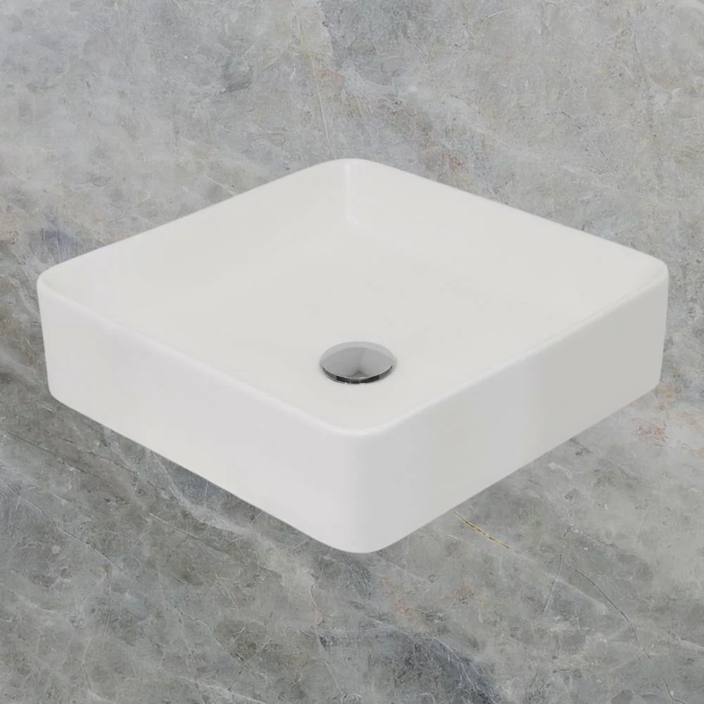 Argent Grace Neu 360mm Square Vessel Basin Matte White - Image 2