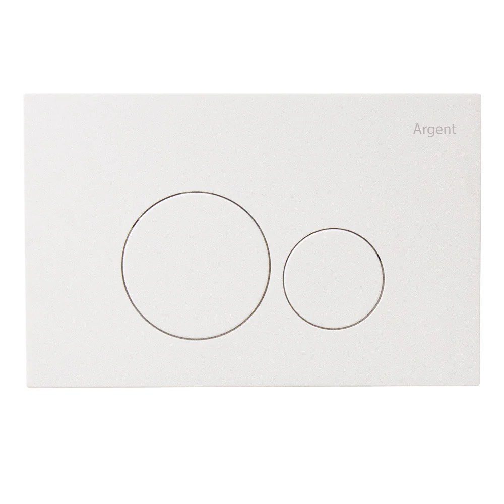 Argent Grace Round Pneumatic Flush Plate Matte White