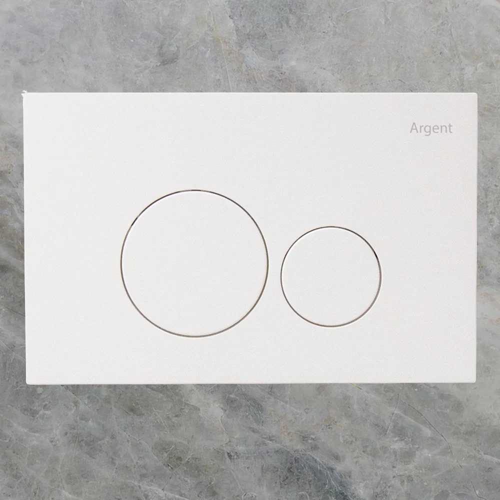 Argent Grace Round Pneumatic Flush Plate Matte White - Image 2