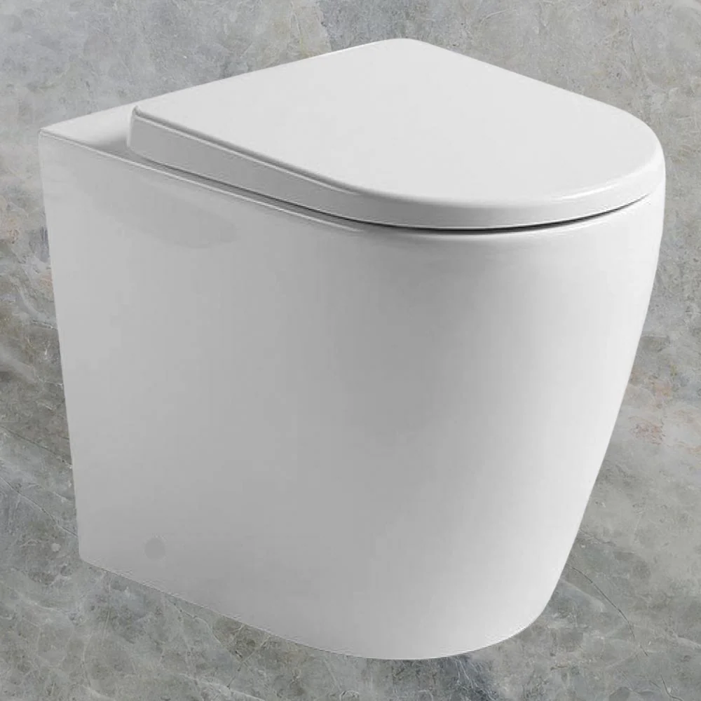 Argent Grace HygienicFlush Wall Faced Toilet Pan and Seat White - Image 2