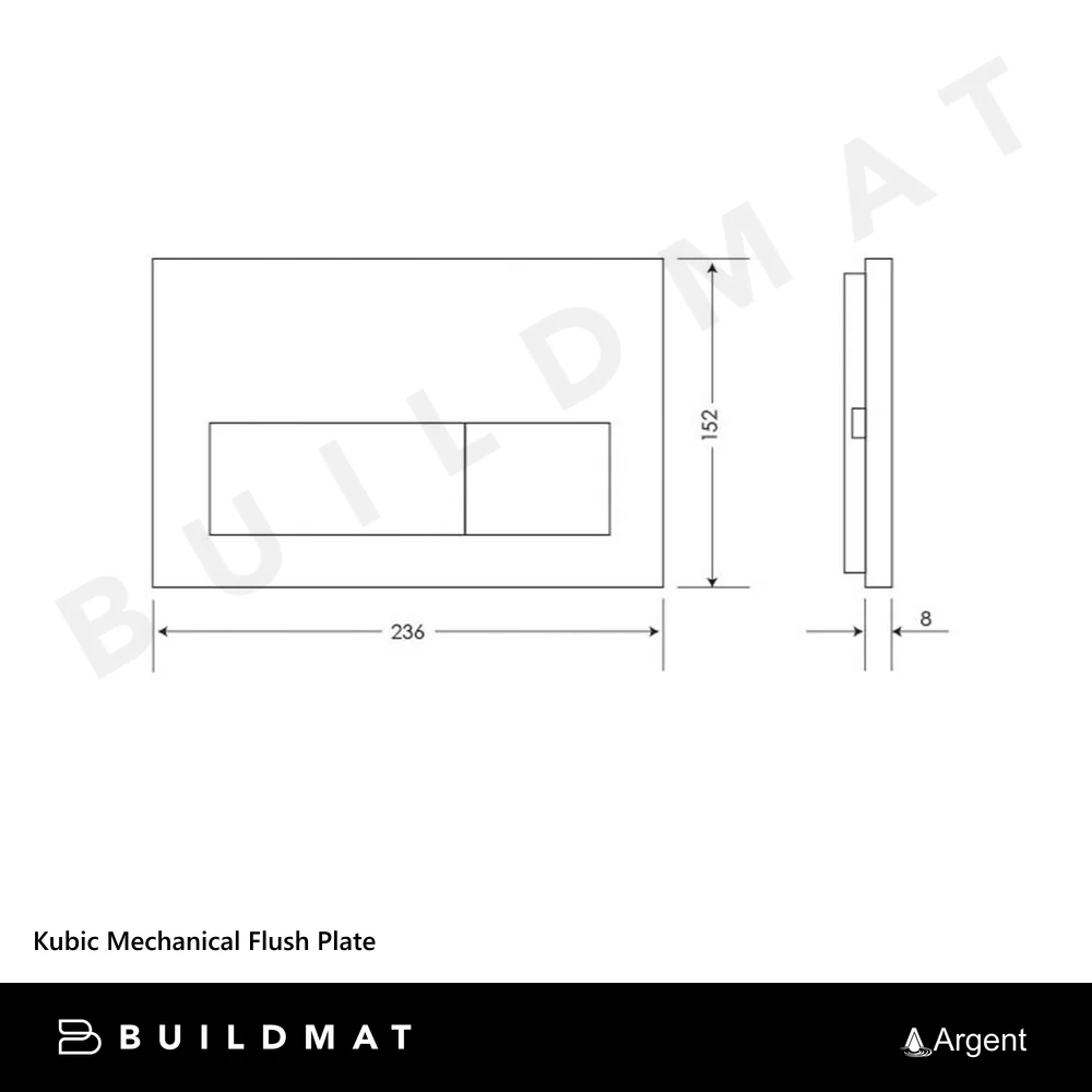 Argent Kubic Mechanical Flush Plate White - Image 4