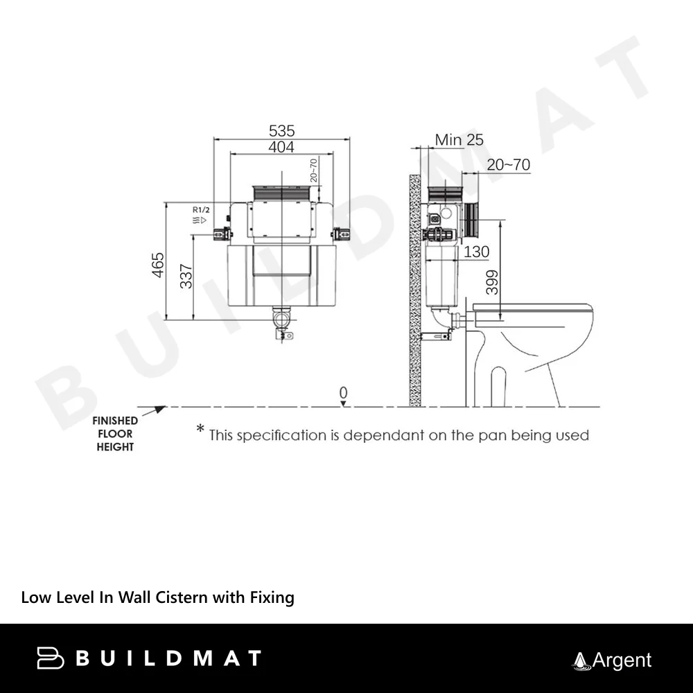 Argent Low Level In Wall Cistern with Pneumatic Fixing - Image 4