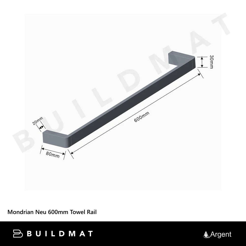 Argent Mondrian Neu 600mm Towel Rail Chrome - Image 4