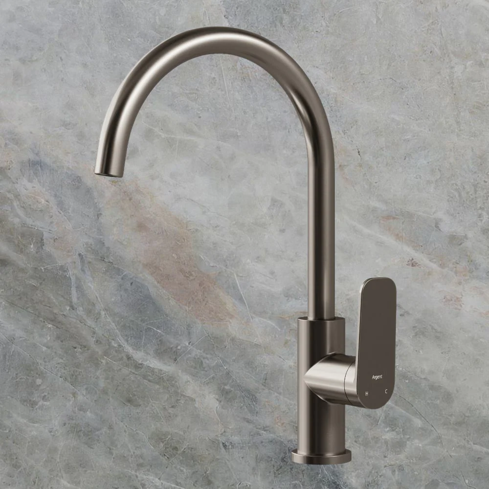 Argent Pace 2.0 Gooseneck Kitchen Mixer Gunmetal Lead Free - Image 2