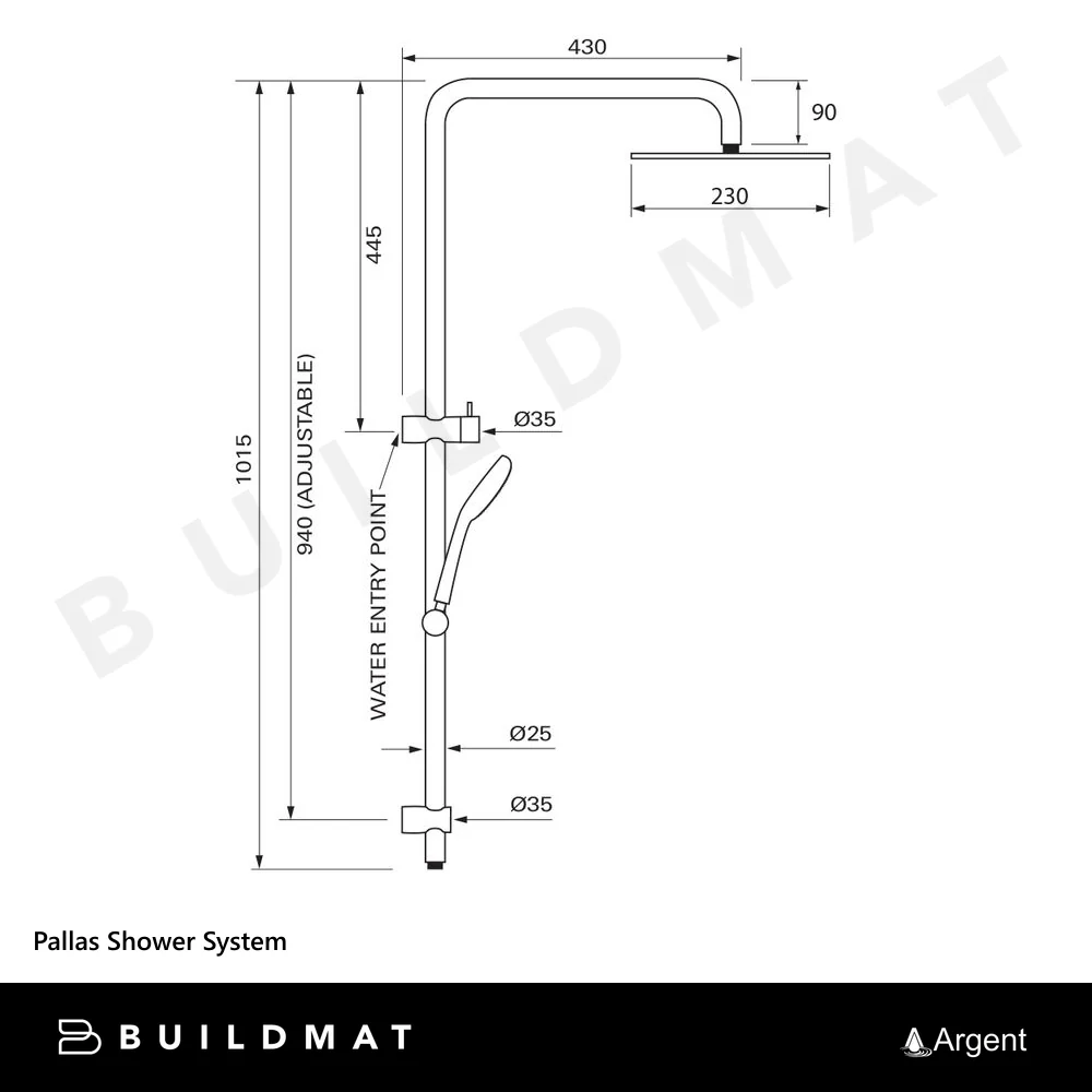 Argent Pallas Shower System Gunmetal - Image 4