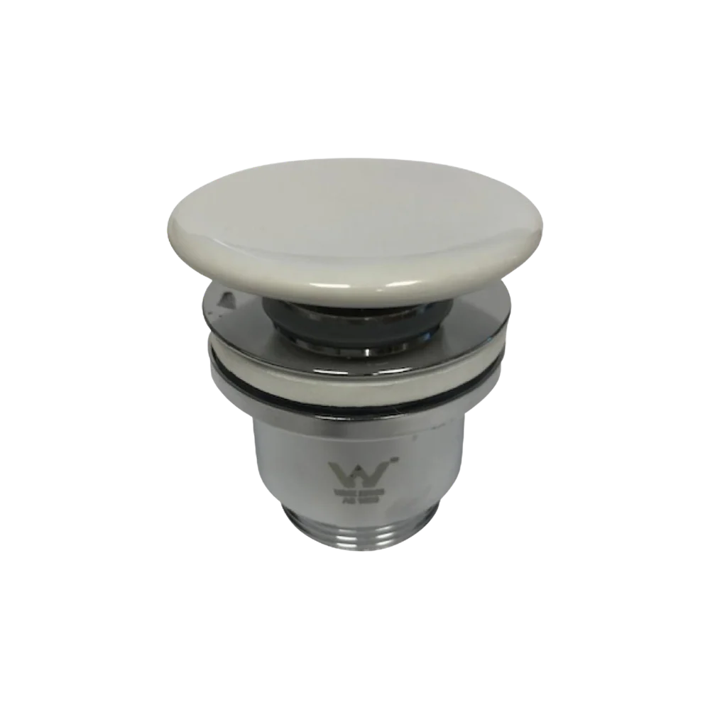 Argent Pop Up Waste 32mm 2 Piece Ceramic Gloss White No Overflow - Image 3