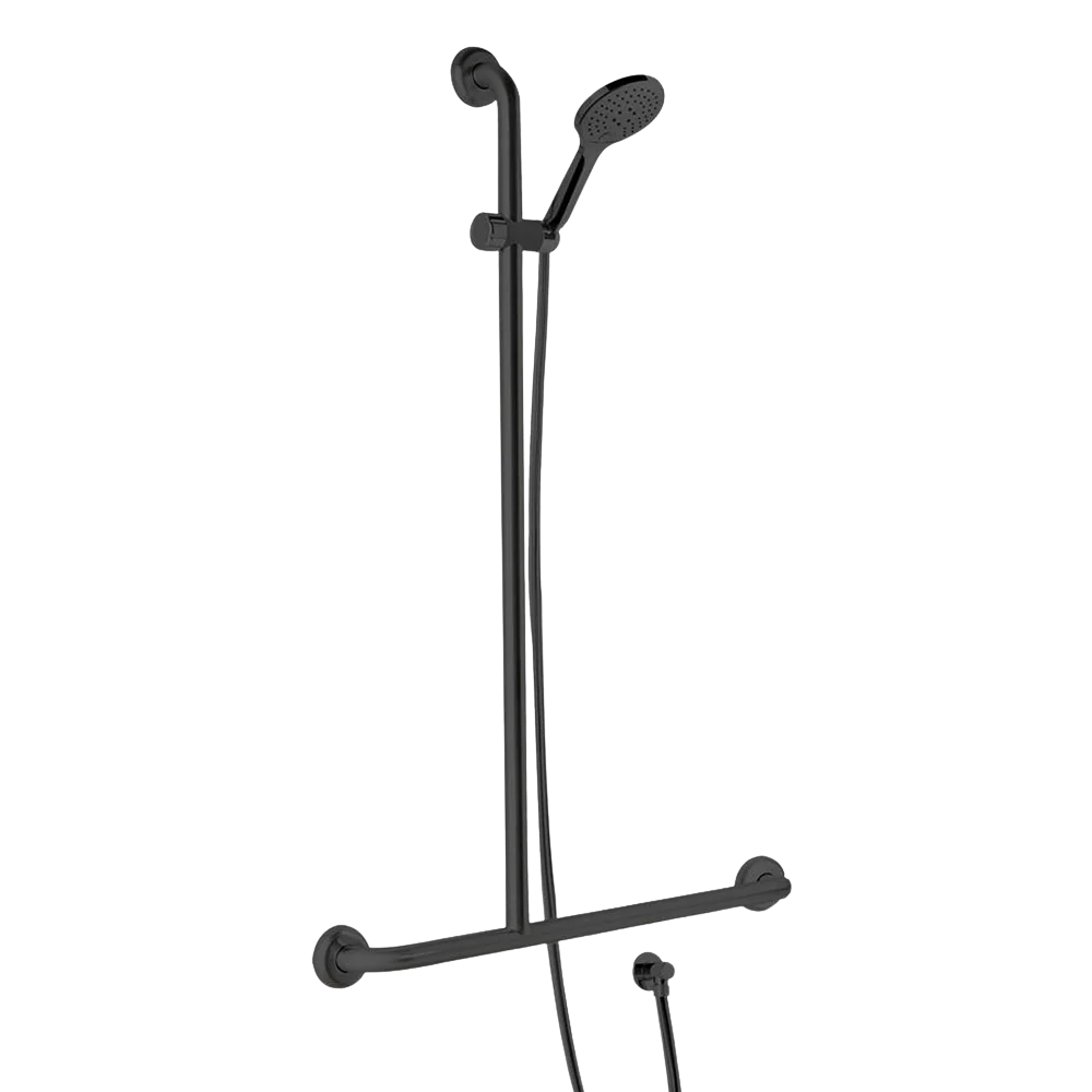 Argent Studio Advantage 32mm Inverted T Shower Rail Set Left Hand Matte Black