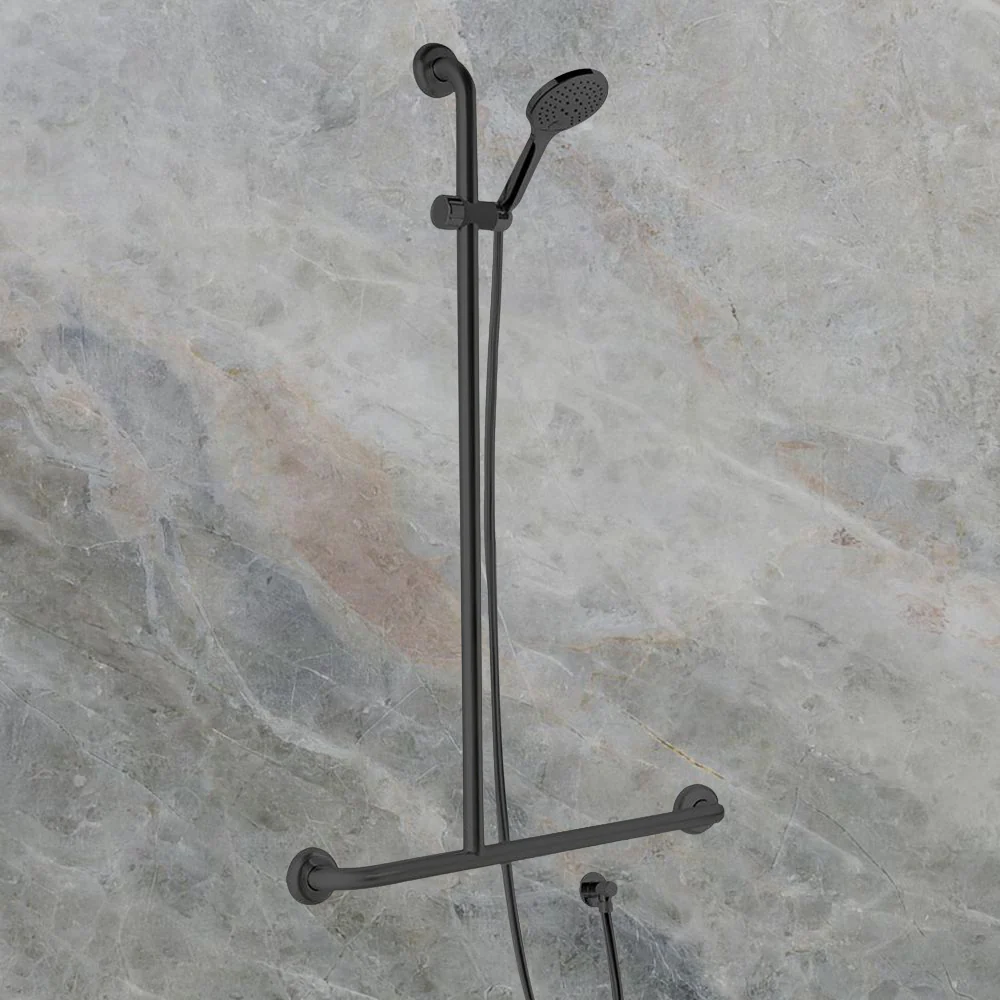 Argent Studio Advantage 32mm Inverted T Shower Rail Set Left Hand Matte Black - Image 2