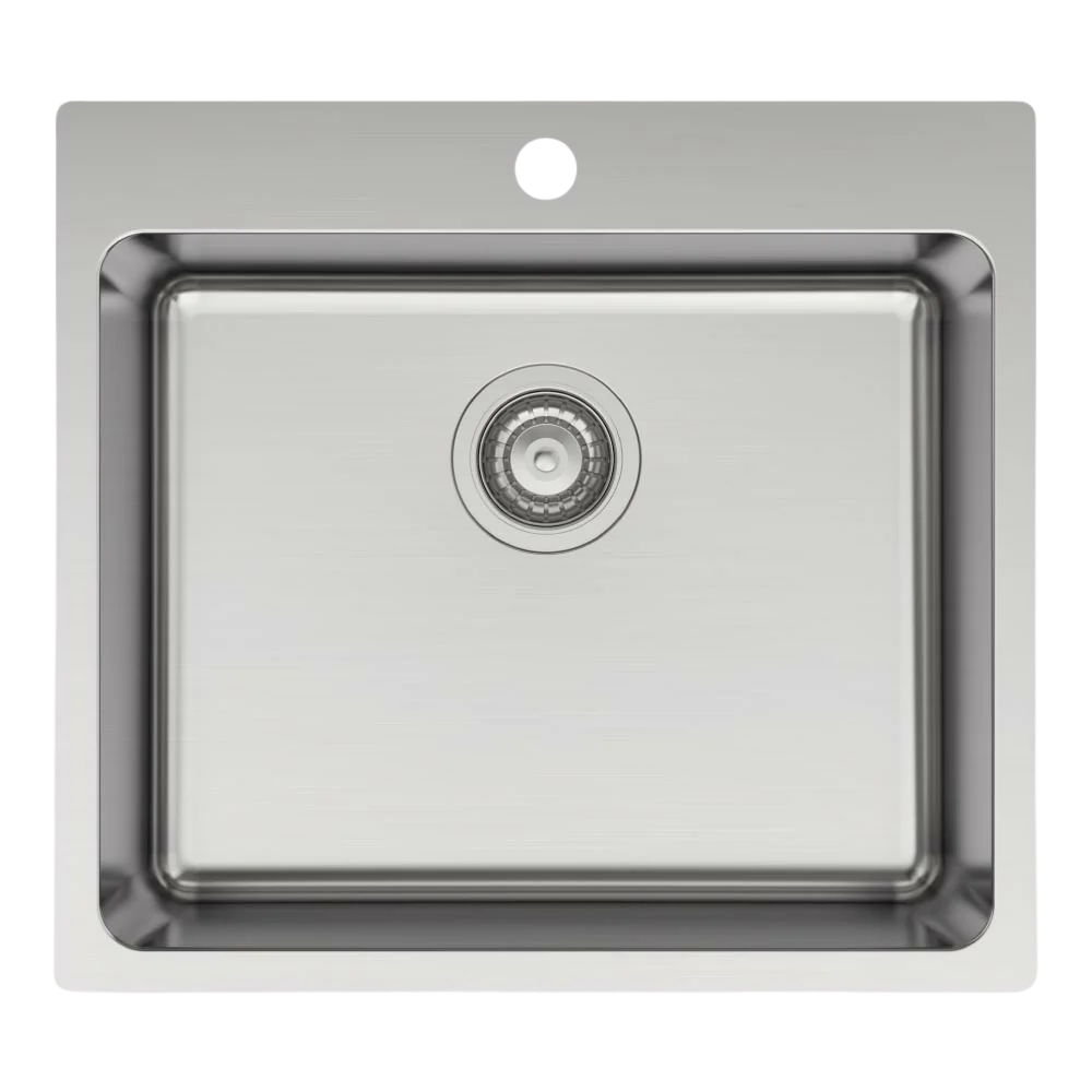 Argent Verve 550mm Stainless Steel Sink 1 Tap Hole Stainless Steel