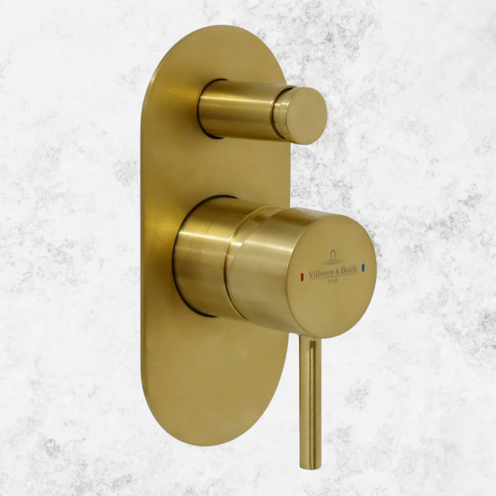 Villeroy & Boch Vita Diverter Mixer Brushed Gold (Trim Kit Only) - Image 2