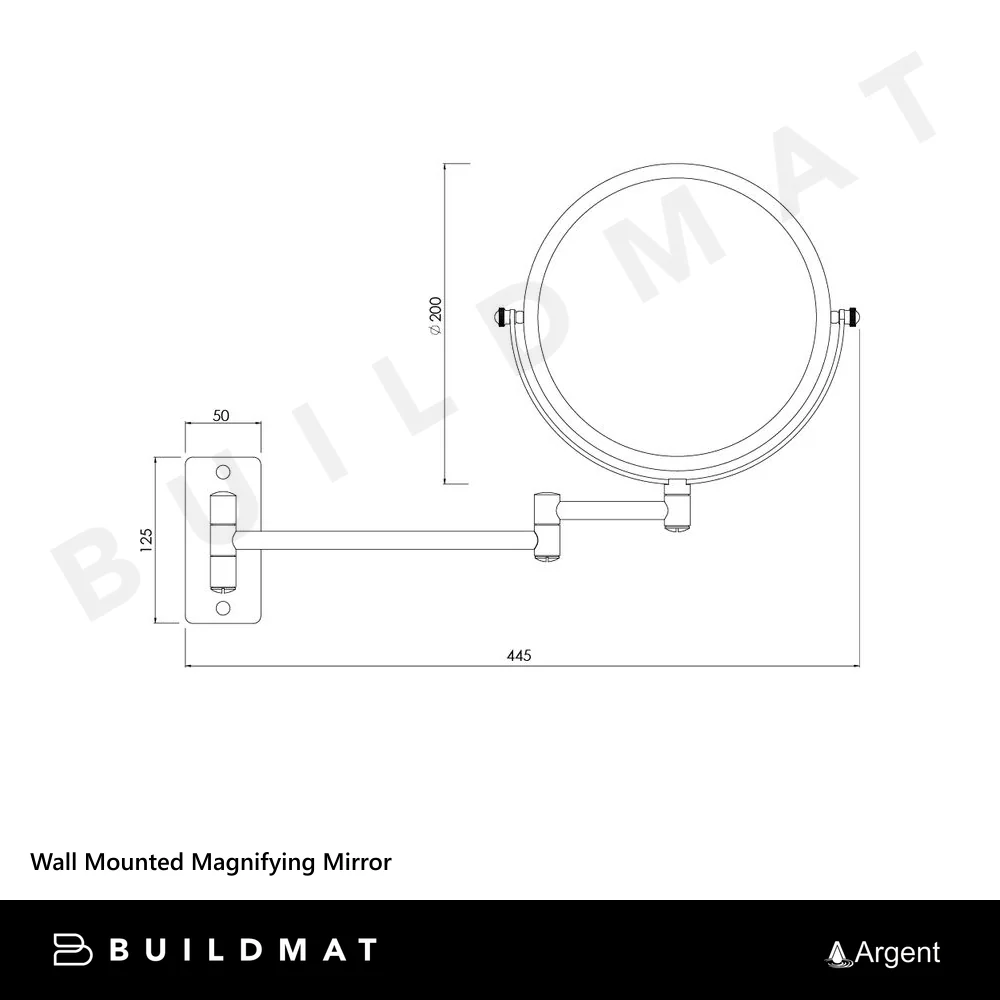 Argent Wall Mounted Magnifying Mirror Chrome - Image 4
