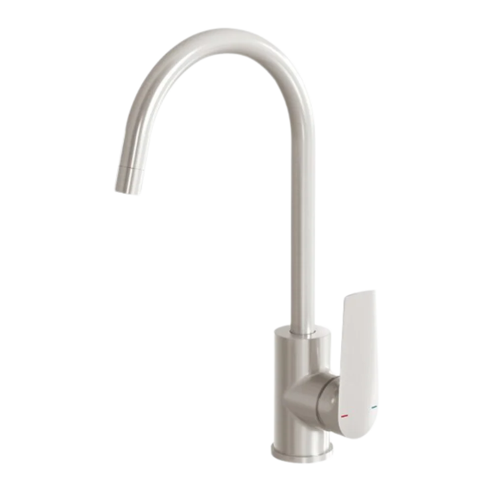 Phoenix Arlo Sink Mixer 200mm Gooseneck Lead Free Brushed Nickel