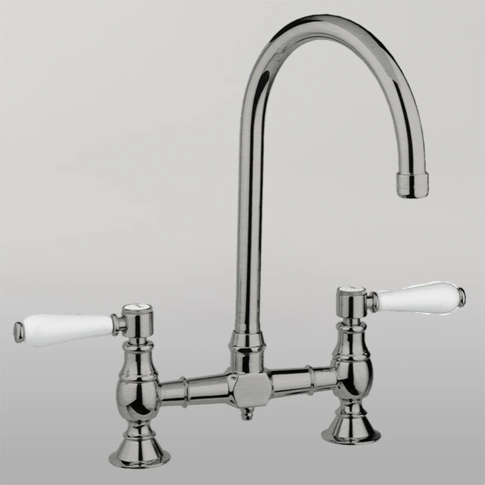 Armando Vicario Provincial Exposed Breach Kitchen Tap Brushed Nickel Lead Free - Image 2