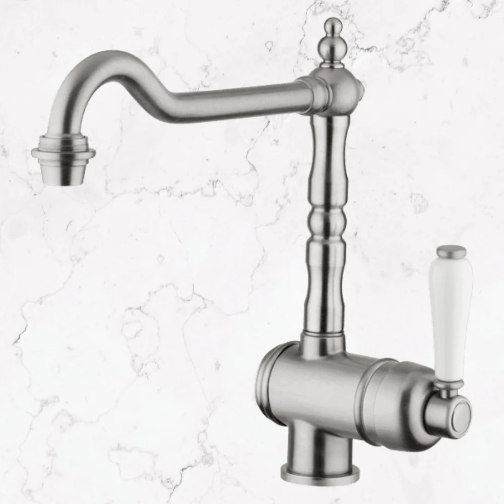 Armando Vicario Provincial Single Lever Kitchen Mixer Brushed Nickel Lead Free - Image 2