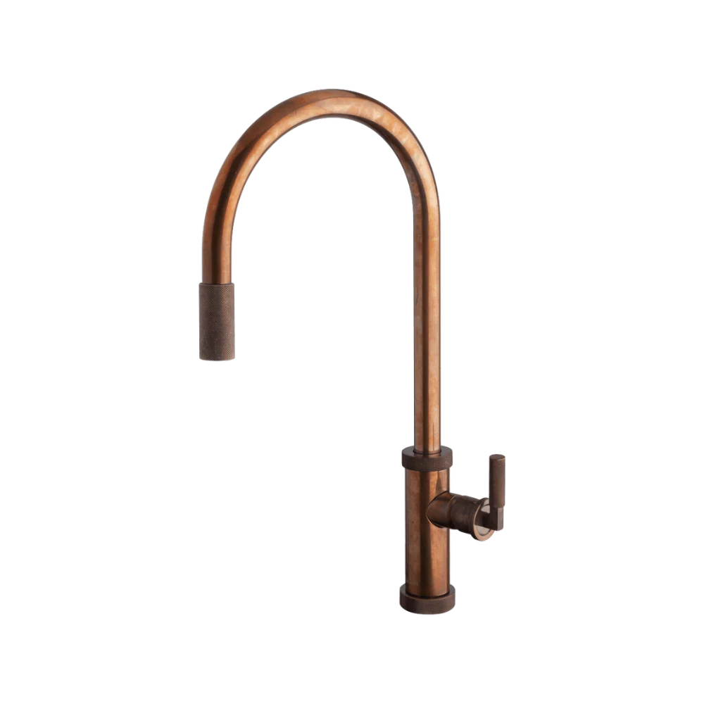 Armando Vicario Urban D Pull Out Kitchen Mixer Natural Brass Lead Free - Image 3