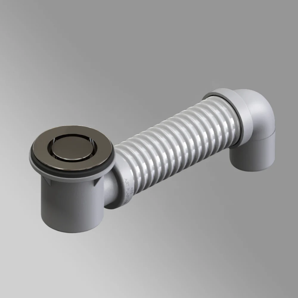 Art Australia 40mm Bath Bend Pop Down with Connector Brushed Gunmetal Grey - Image 2