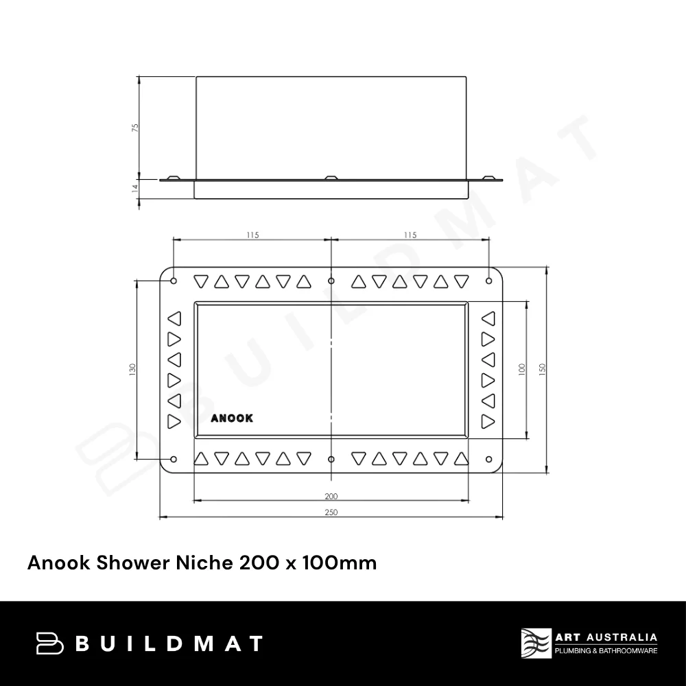 Art Australia Anook Shower Niche 200 x 100mm Appliance White - Image 4