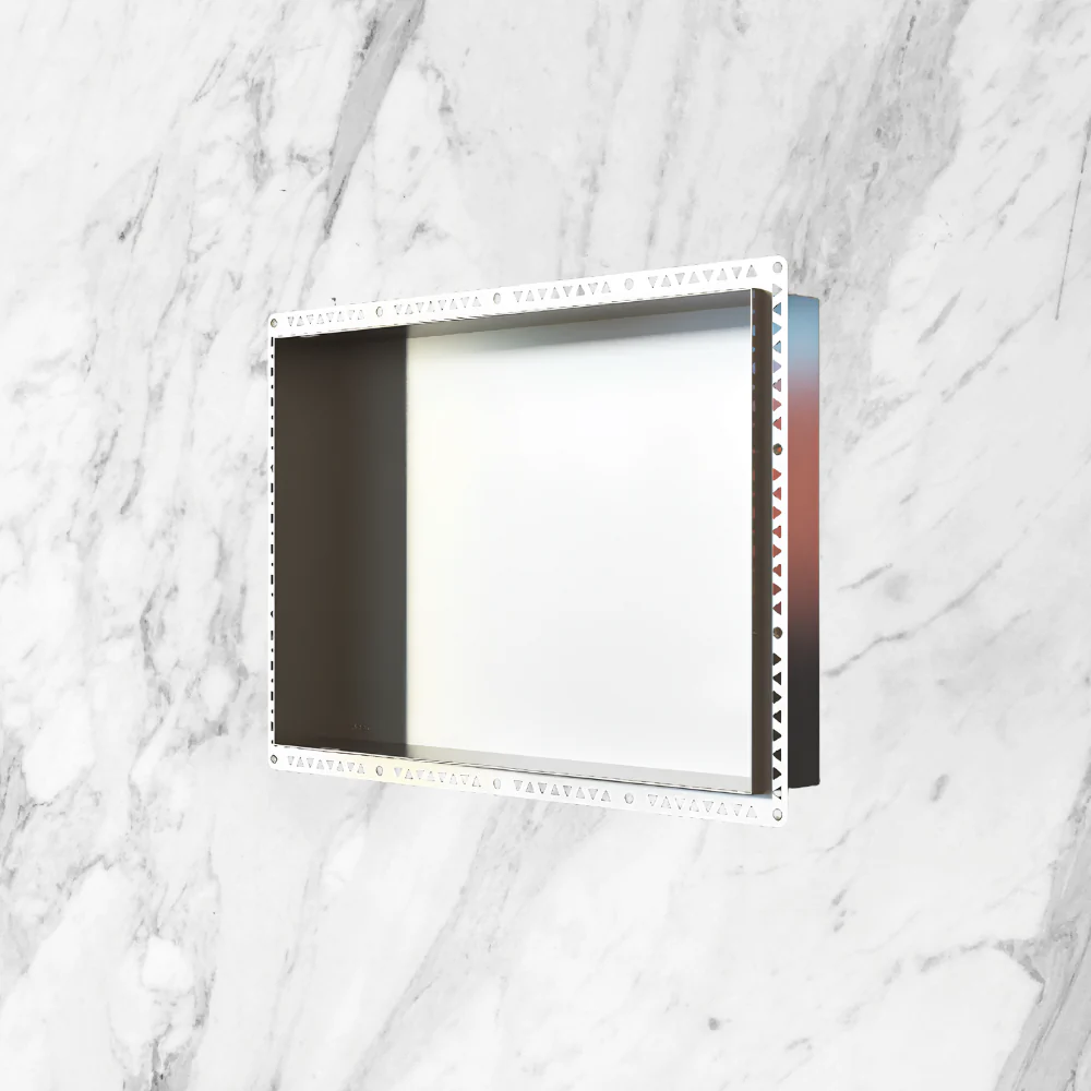 Art Australia Anook Shower Niche 600 x 400mm Polished Stainless - Image 2