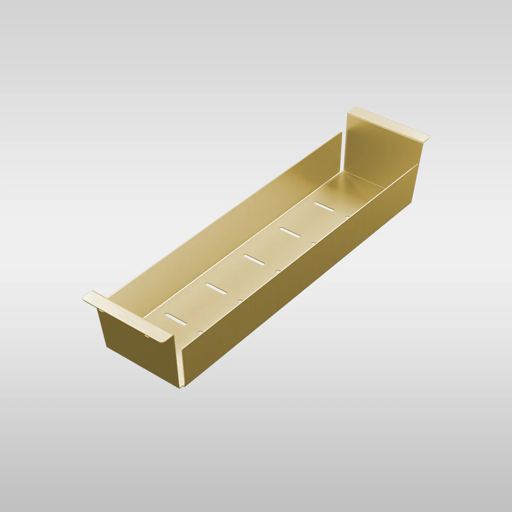Alma Arthur Slimline Colander Brushed Brass Gold - Image 2