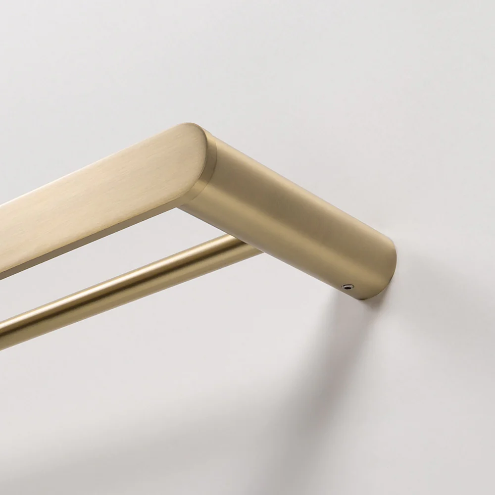 Alma Ascari Brushed Brass Gold 800 Double Towel Rail - Image 6