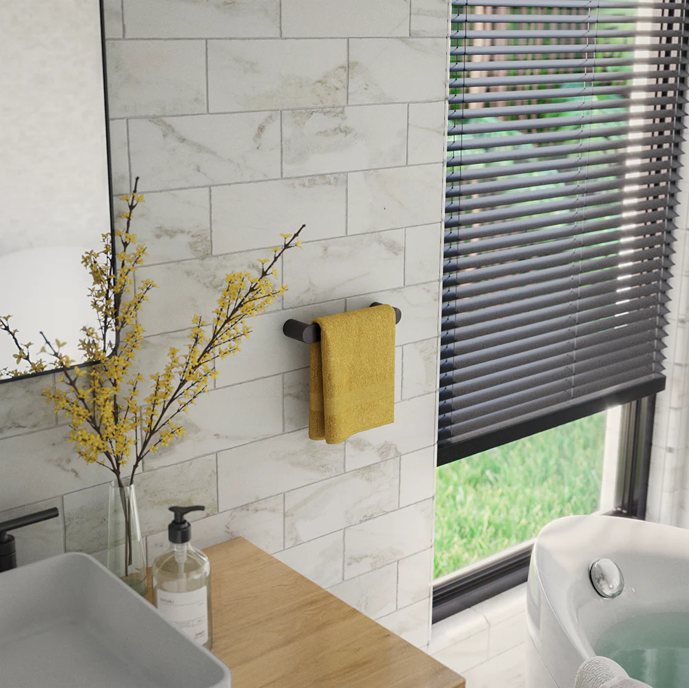 Alma Ascari Brushed Gunmetal 220 Hand Towel Rail - Image 6
