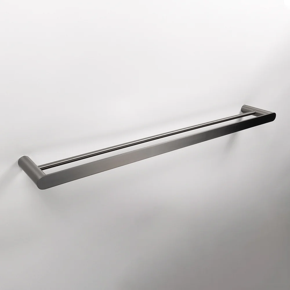 Alma Ascari Brushed Gunmetal 800 Double Towel Rail - Image 2