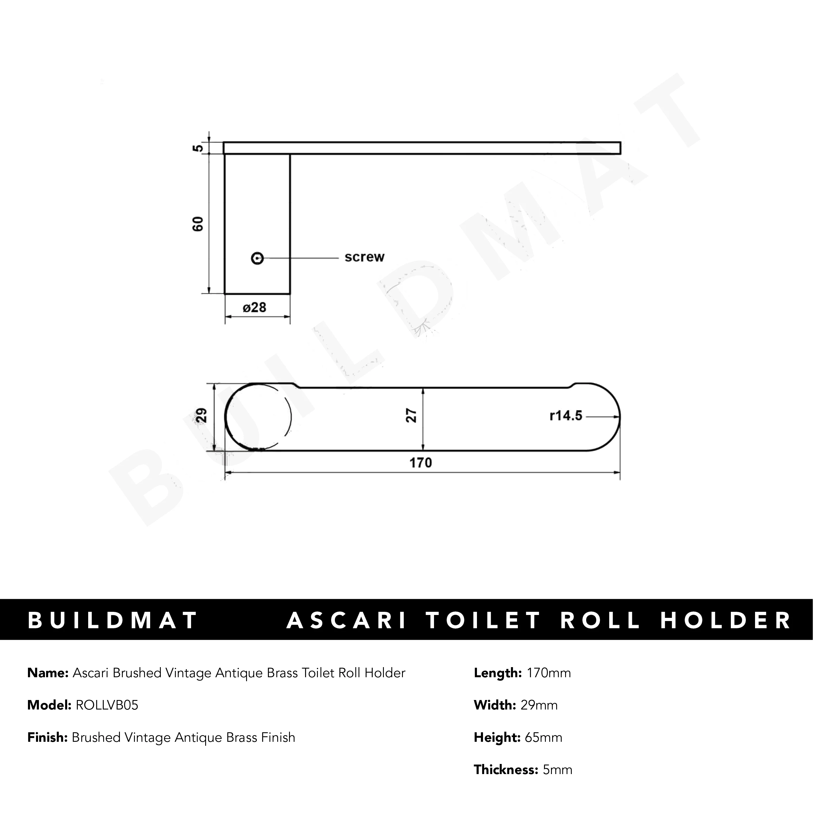Alma Ascari Brushed Vintage Antique Brass Toilet Roll Holder - Image 6