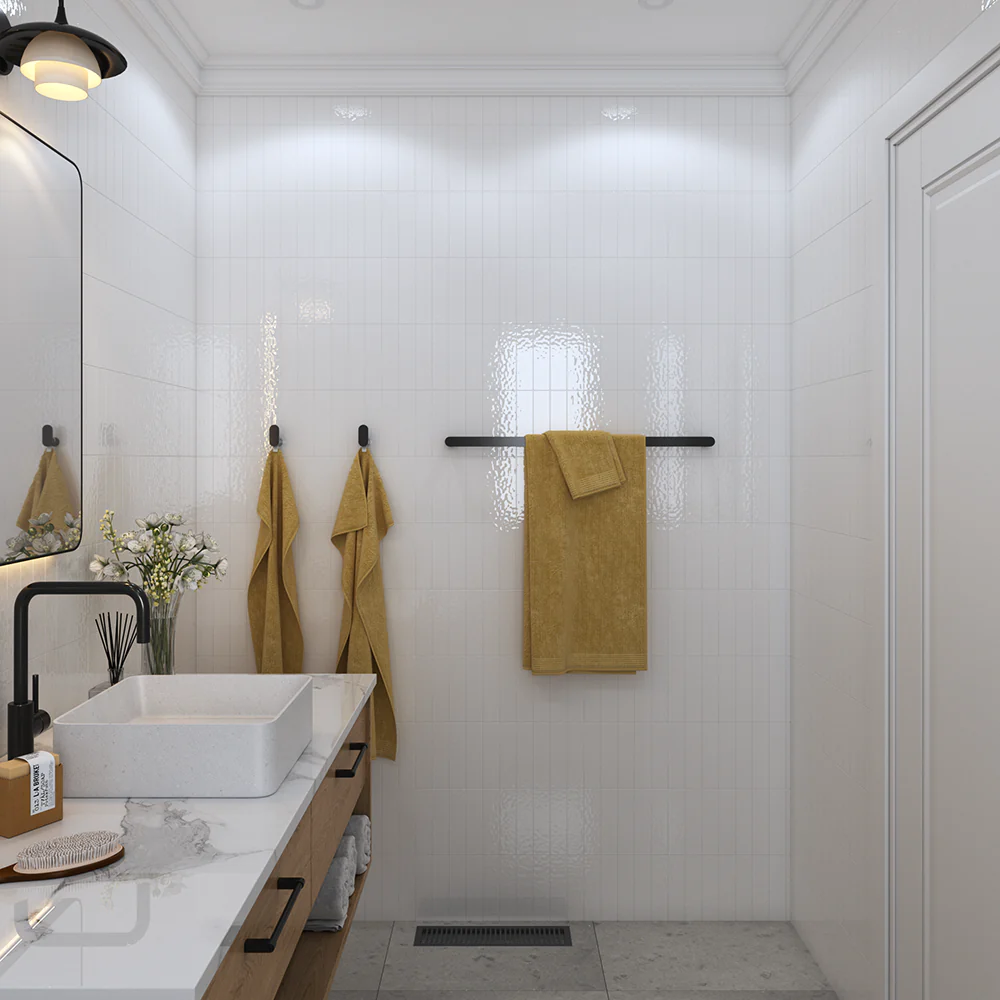 Alma Ascari Matte Black 800 Single Towel Rail - Image 5