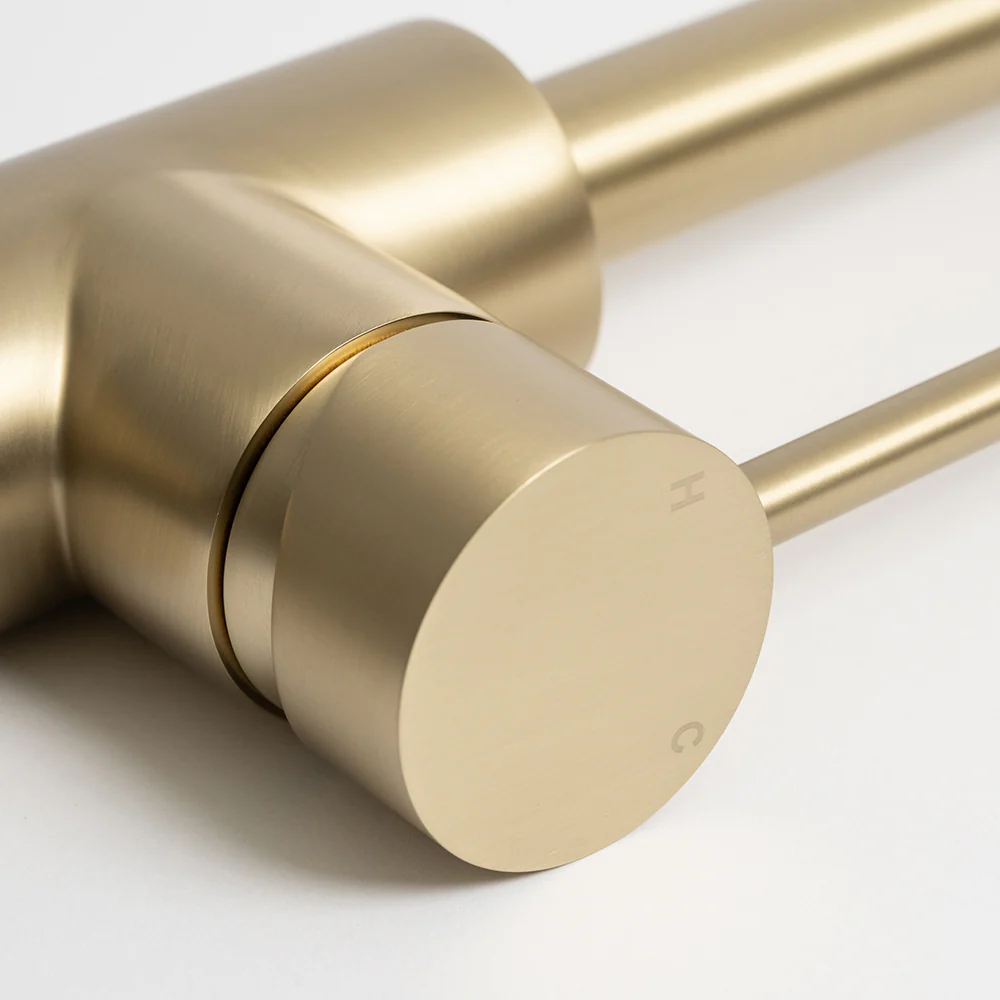 Alma Ashanti Brushed Brass Gold Gooseneck Mixer - Image 5