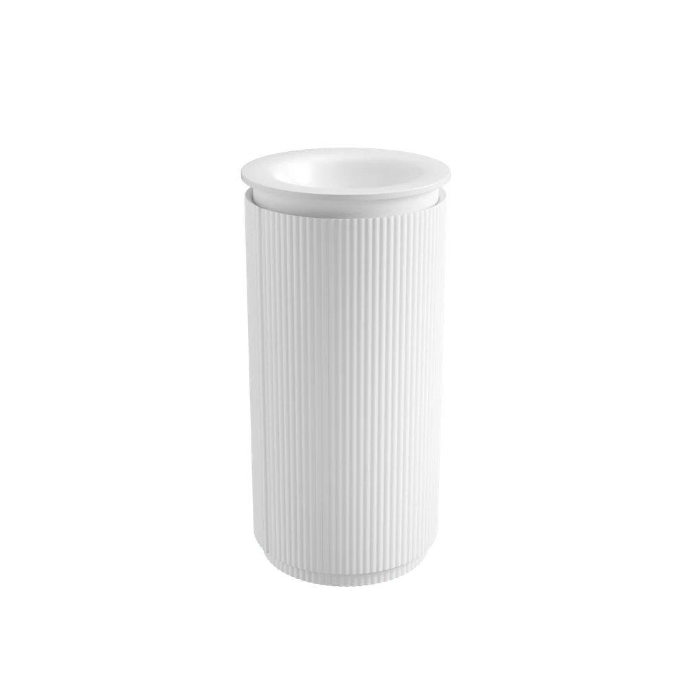 Aulic Civaro Floor Standing 420mm Matte White Pillar Vanity - Image 6