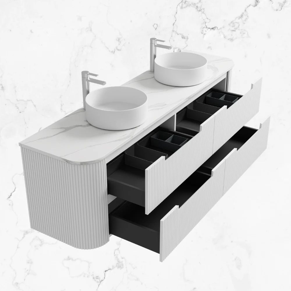 Aulic Curva 1500mm Fluted Wall Hung Vanity - Image 2