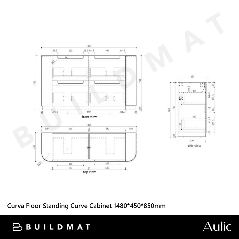 Aulic Curva Floor Standing 1500mm Matte White Fluted Vanity - Image 4