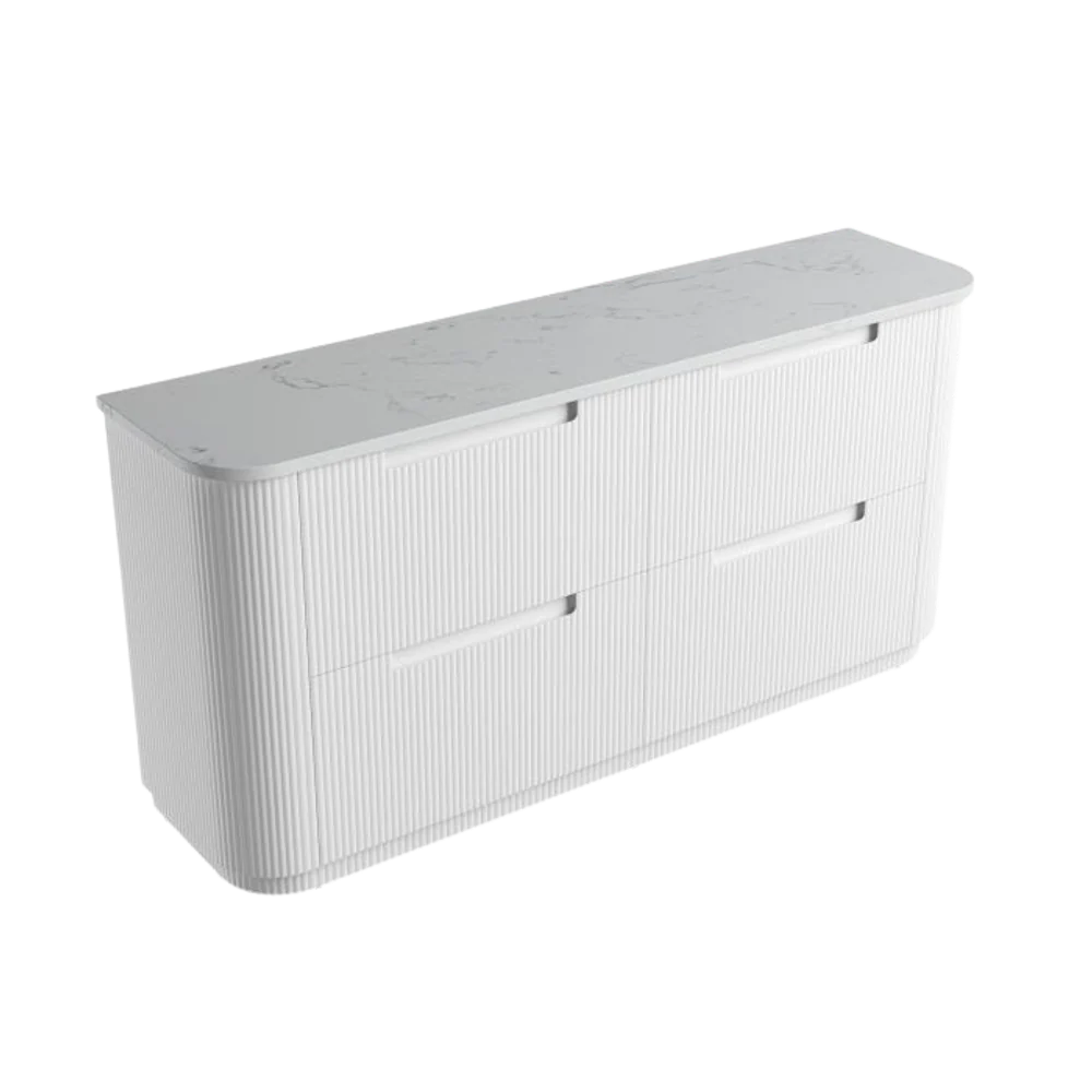 Aulic Curva Floor Standing 1800mm Matte White Fluted Vanity - Image 6