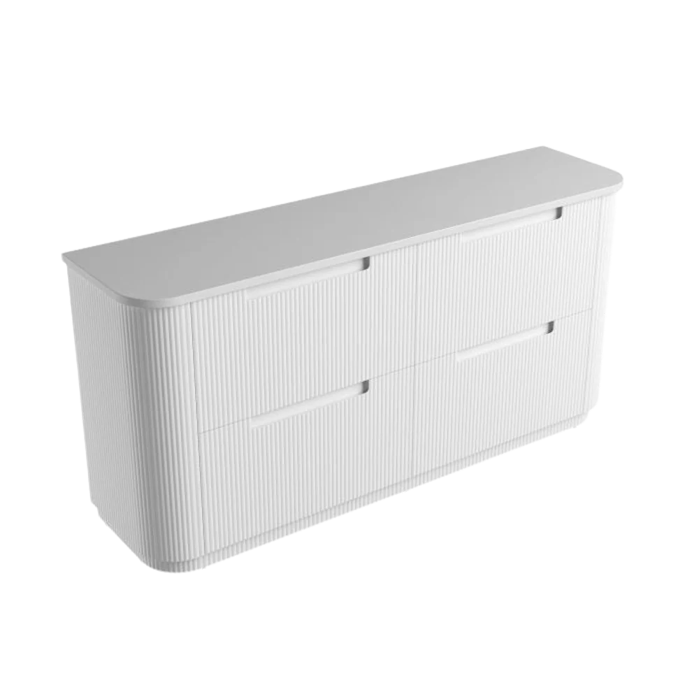 Aulic Curva Floor Standing 1800mm Matte White Fluted Vanity - Image 7