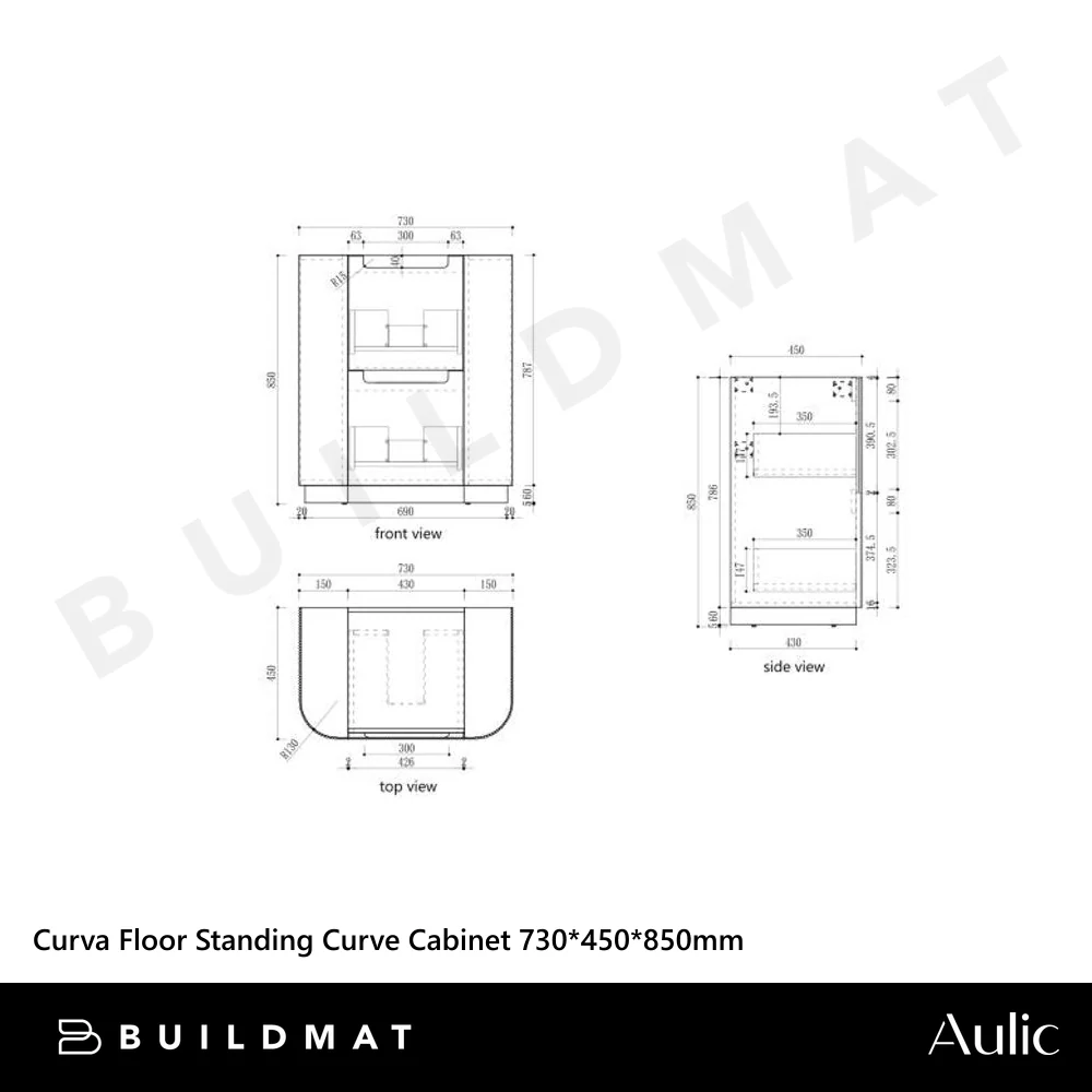 Aulic Curva Floor Standing 750mm Matte White Fluted Vanity - Image 4
