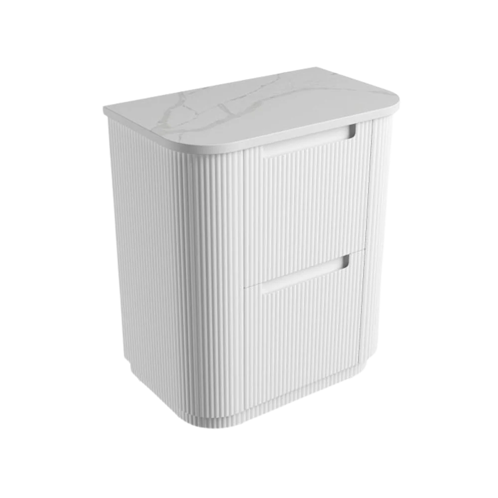 Aulic Curva Floor Standing 750mm Matte White Fluted Vanity - Image 9