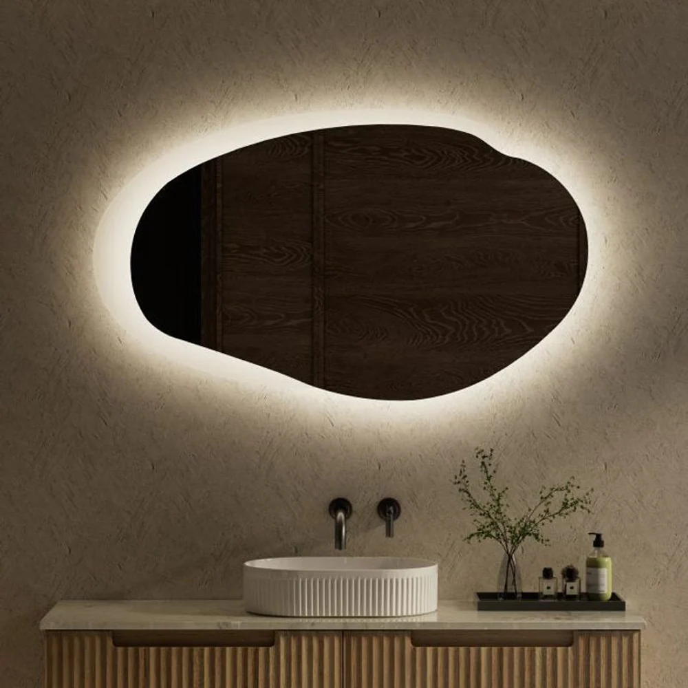 Aulic Evanston LED Mirror With Acrylic Edge 1300mm Matte White - Image 2