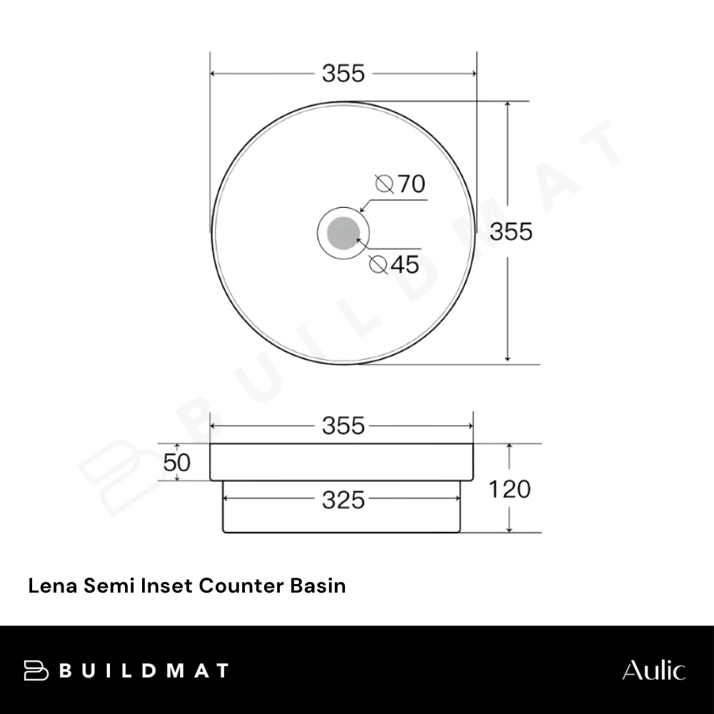 Aulic Lena Semi Inset Counter Basin Matte White - Image 4