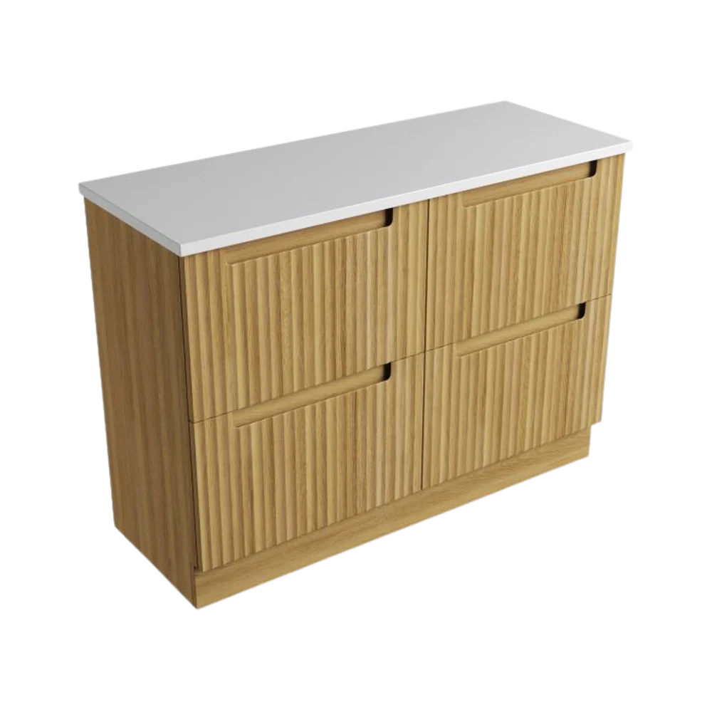 Aulic Lovina Floor Standing 1200mm Harvest Oak Fluted Vanity - Image 11