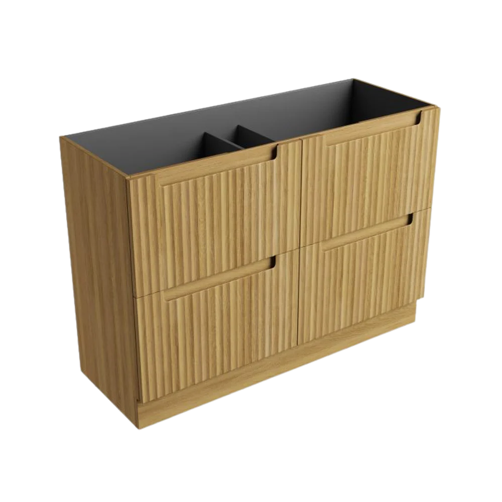Aulic Lovina Floor Standing 1200mm Harvest Oak Fluted Vanity - Image 5