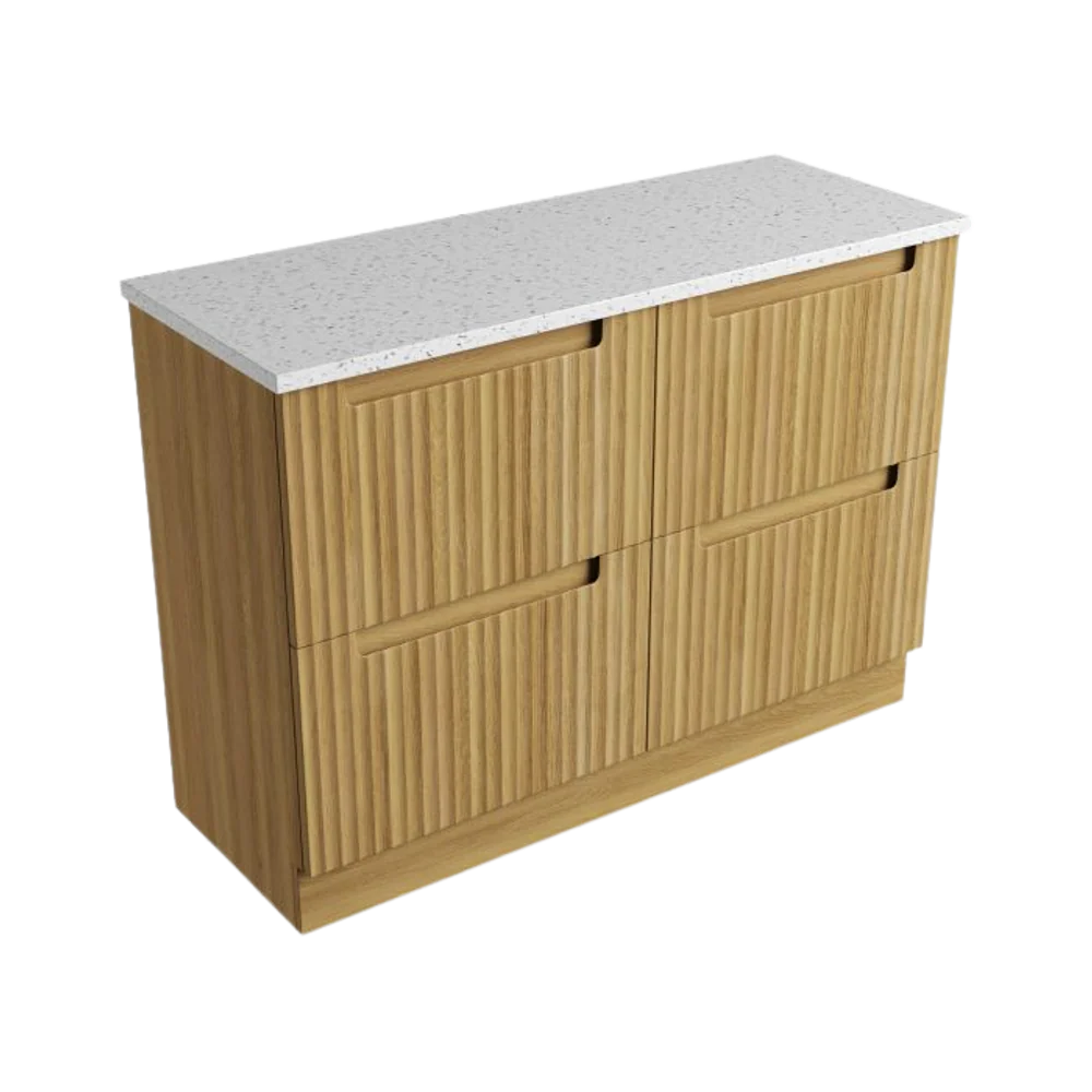 Aulic Lovina Floor Standing 1200mm Harvest Oak Fluted Vanity - Image 9