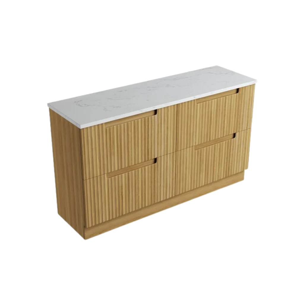 Aulic Lovina Floor Standing 1500mm Harvest Oak Fluted Vanity - Image 10
