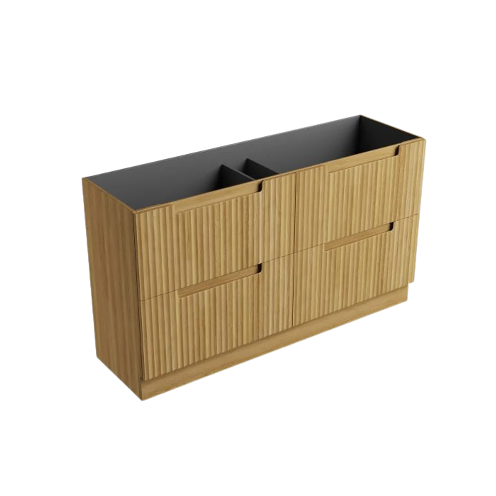 Aulic Lovina Floor Standing 1500mm Harvest Oak Fluted Vanity - Image 5